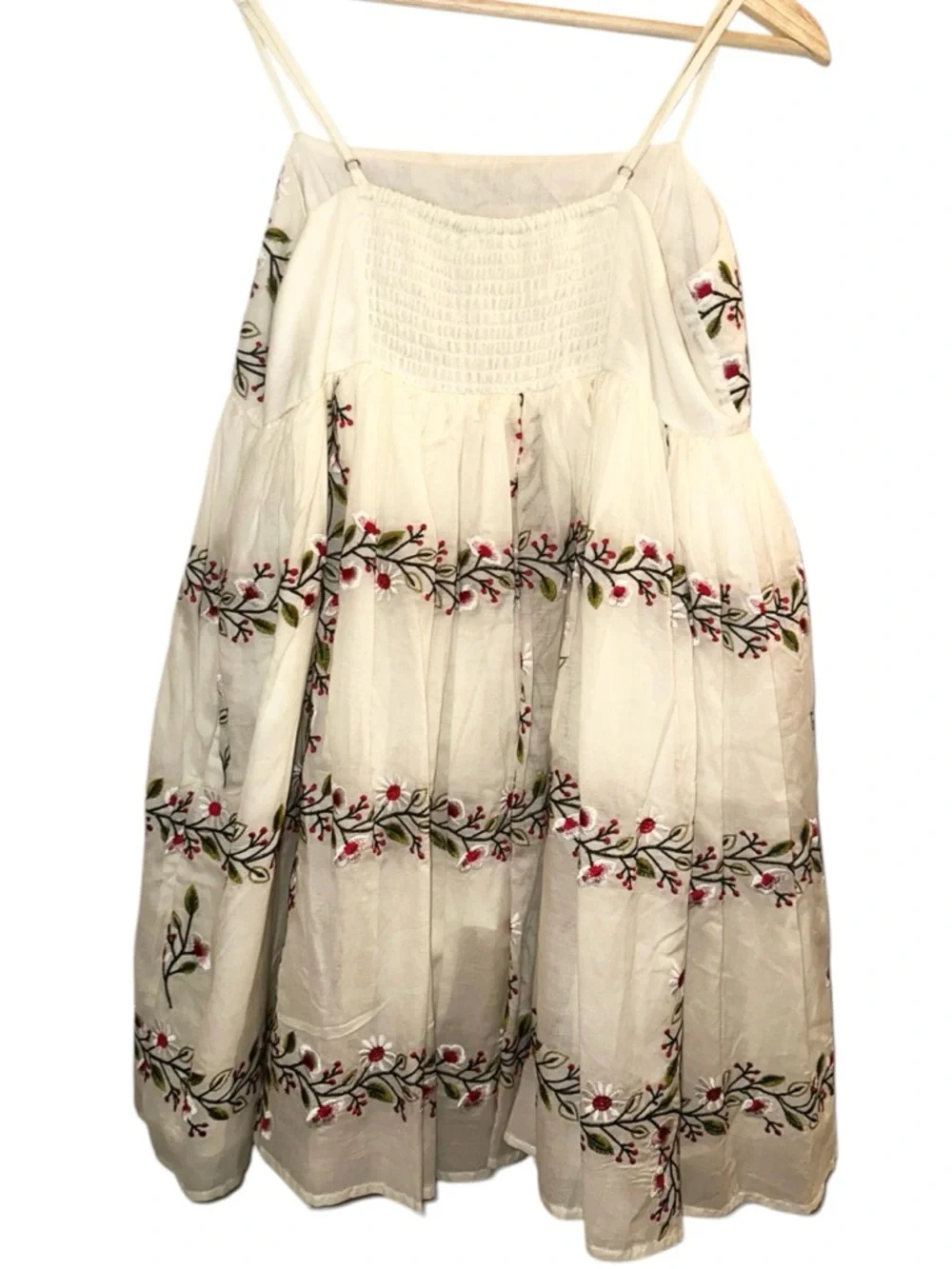 NWT Samant Chauhan X Anthropologie Cotton Embroidered Floral Cami Mini Dress